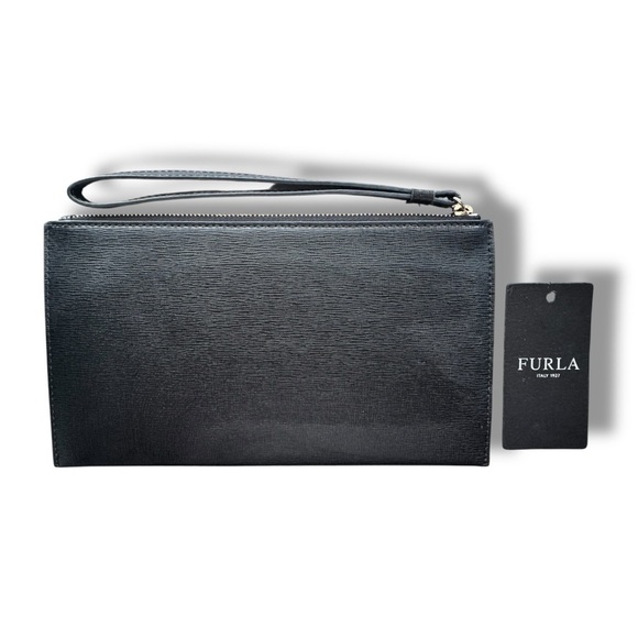 ✨FURLA Black Leather Wristlet/Clutch – New (No Tags)✨ - Picture 2 of 3